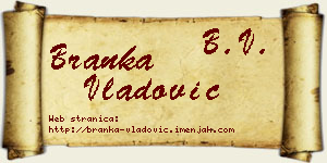 Branka Vladović vizit kartica